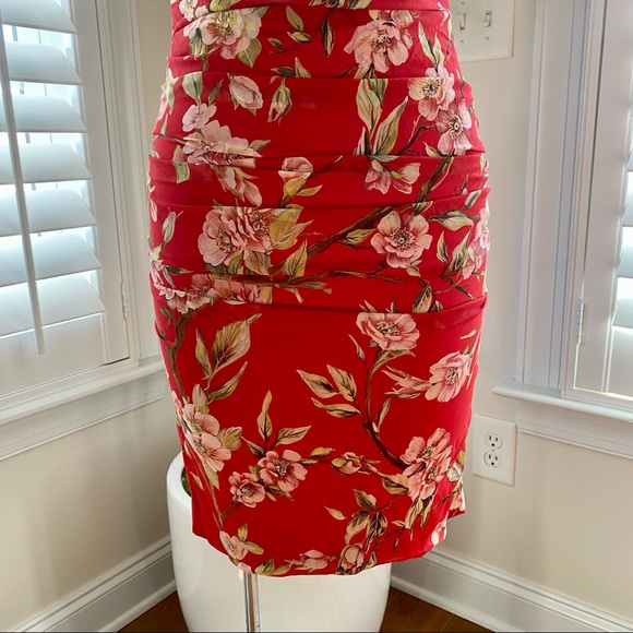 Dolce & gabbana red cherry blossom floral dress size 38 /2 - Picture 8 of 10